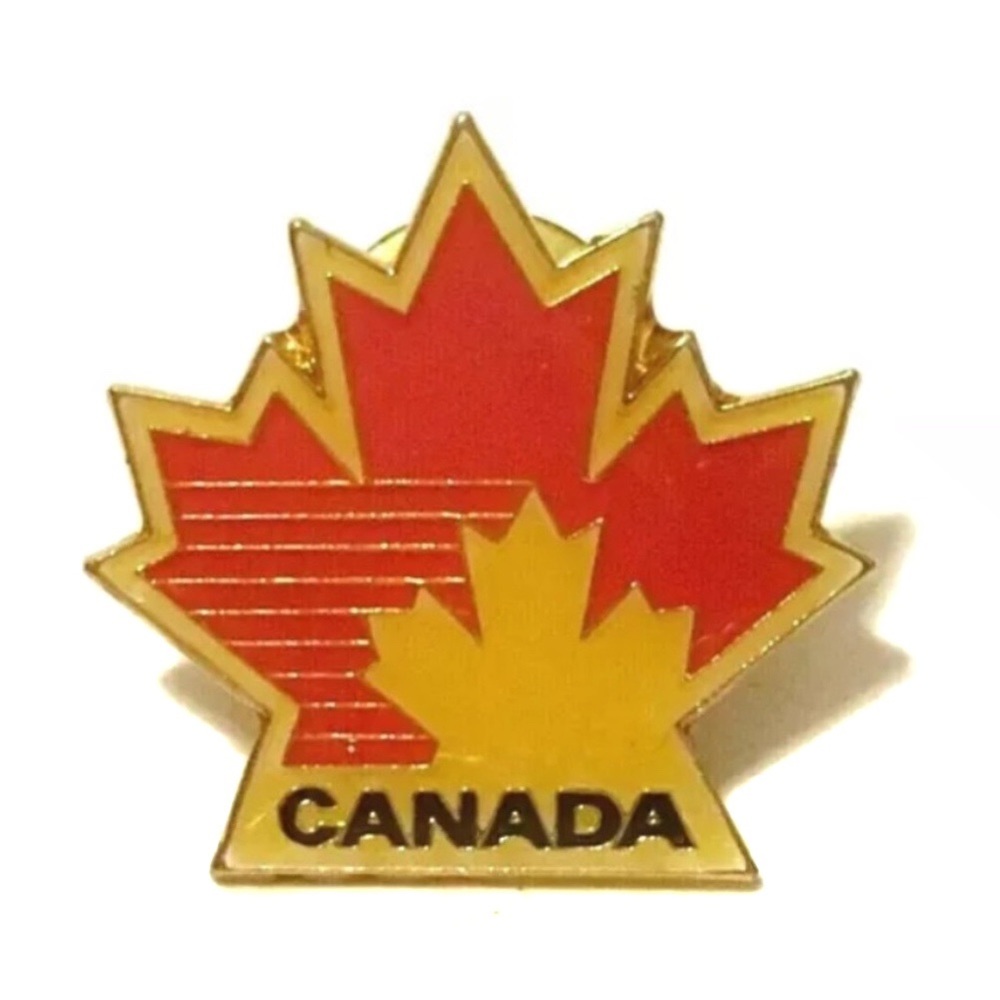 Vintage 1989 Hockey Canada NHL Collectible Pin Maple Leaf Red Gold Ice Lapel